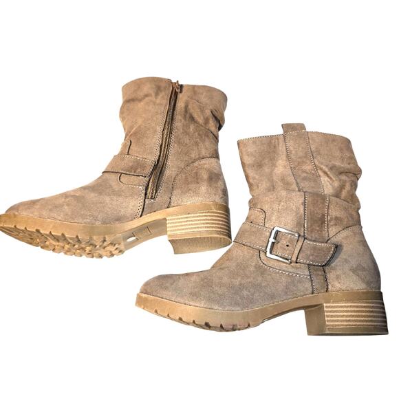 Arizona Jean Company 7 Brown Women's Ankle Boots 1 1/2 Inch High Heel Shoe - Picture 2 of 8